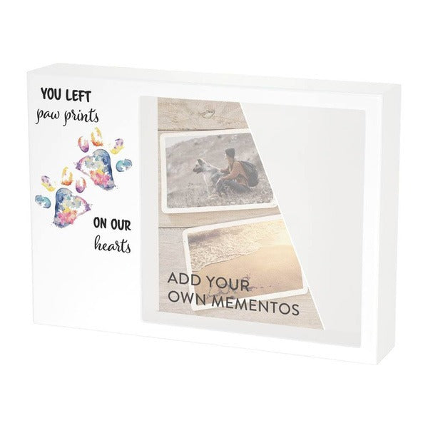 At Peace Memorials Shadowbox Remembrance Paw Prints Rainbow