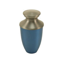 Load image into Gallery viewer, At Peace Memorials Monterey Blue Mini Keepsake w/ Velvet Bag Cremation Urn 5 CI
