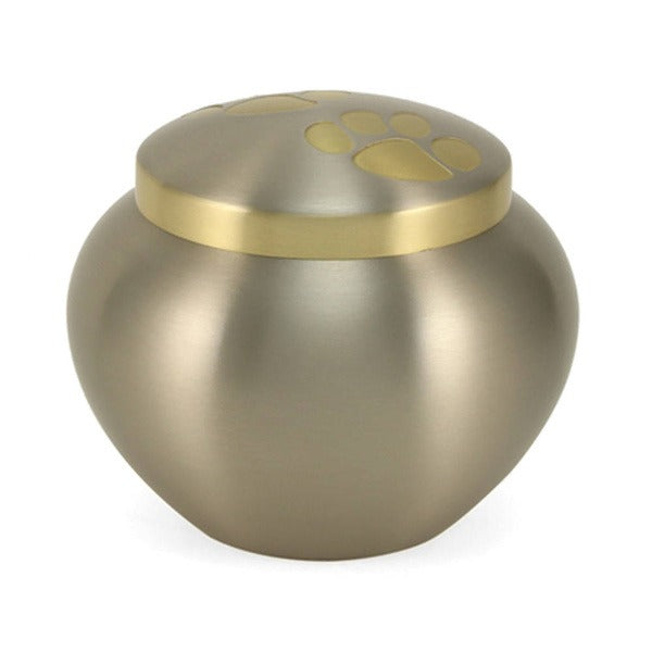 Small/Keepsake Pewter/Bronze Brass Quest Cremation Urn, 70 cubic inches