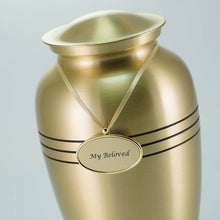 Load image into Gallery viewer, Alloy Oval Pendant / Nameplate / Medallion For Cremation Urns- Gold Colored
