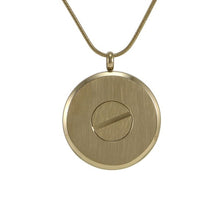 Load image into Gallery viewer, Stainless Steel/14k Gold Plated Bronze/Pewter Round Cremation Pendant w/Circles
