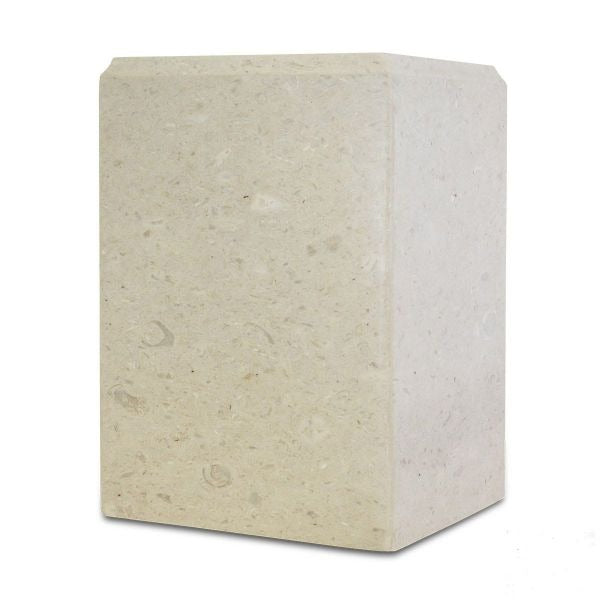 Large/Adult 200 Cubic Inches Nolan Cream Stone Funeral Cremation Urn for Ashes