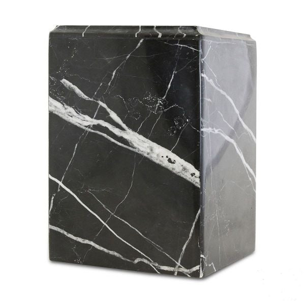 Large/Adult 200 Cubic Inches Nolan Black Stone Funeral Cremation Urn for Ashes