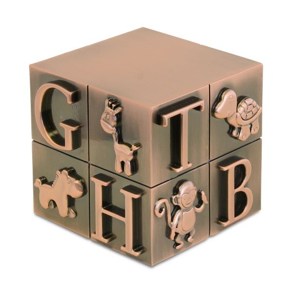 Small/Keepsake 8 Cubic Inches Precious Copper Infant Block Funeral Cremation Urn for Ashes