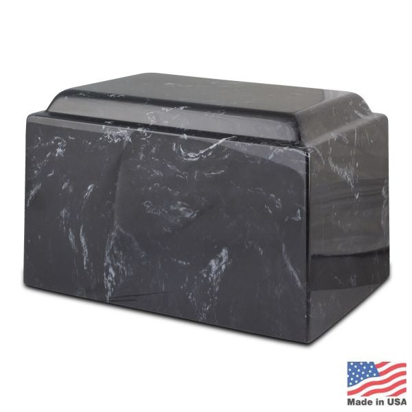Large/Adult 225 Cubic Inches Guardian Black Onyx Stone Funeral Cremation Urn for Ashes