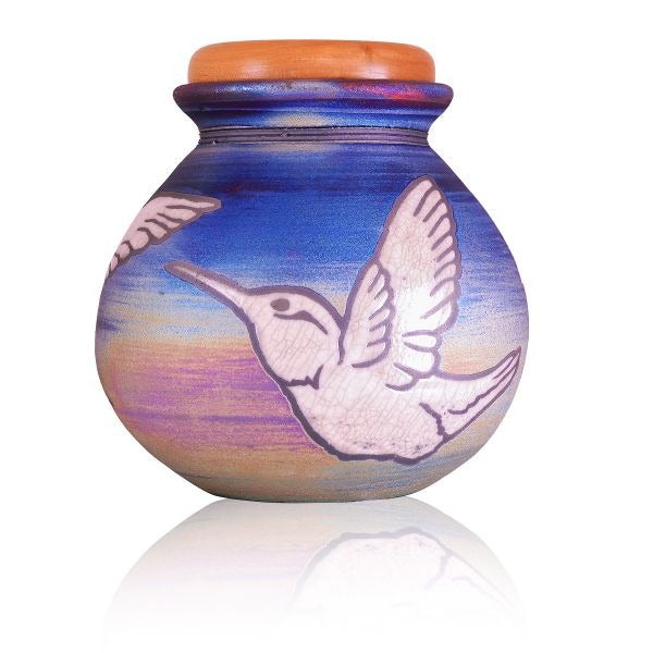 Large/Adult 200 Cubic Inches Western Garden Raku Ceramic Funeral Cremation Urn for Ashes