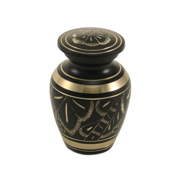 New, Solid Brass Classic Brilliance Keepsake Funeral Cremation Urn, 5 Cubic Inches