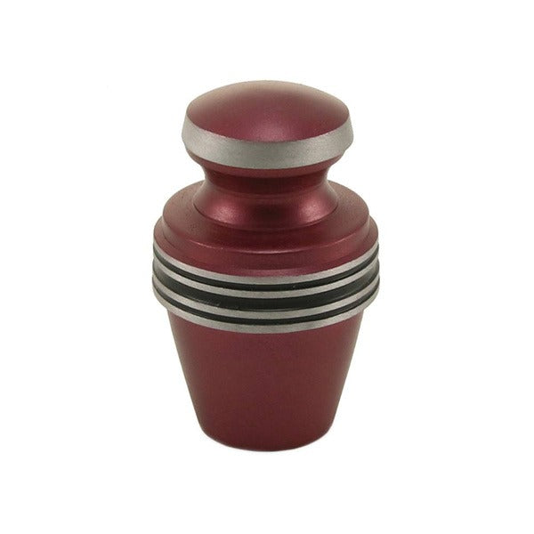 Small/Keepsake 5 Cubic Inch Magenta Aluminum Grecian Funeral Cremation Urn