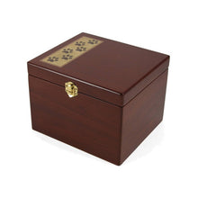 Load image into Gallery viewer, Large 150 Cubic Inch Paw Print Memory Chest Funeral Cremation Urn for Ashes
