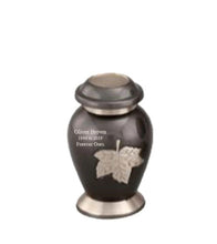 Load image into Gallery viewer, Small/Keepsake 4 Cubic Inches Flora Autumnal Leaf Brass Funeral Cremation Urn
