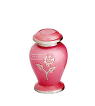 Load image into Gallery viewer, Large/Adult 200 Cubic Inches Flora Pink Pearl Rose Brass Funeral Cremation Urn
