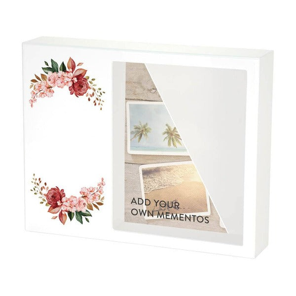 At Peace Memorials Shadowbox Remembrance Keepsake Floral Blush