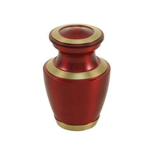 Load image into Gallery viewer, Keepsake Brass Red Funeral Cremation Urn for Ashes, 5 Cubic Inches
