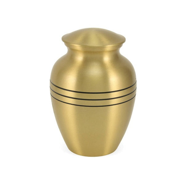 New, Solid Brass Classic Bronze Child/Pet Cremation Urn, 70 Cubic Inches