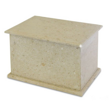 Load image into Gallery viewer, Large/Adult 200 Cubic Inches Cisco Cream Stone Funeral Cremation Urn for Ashes
