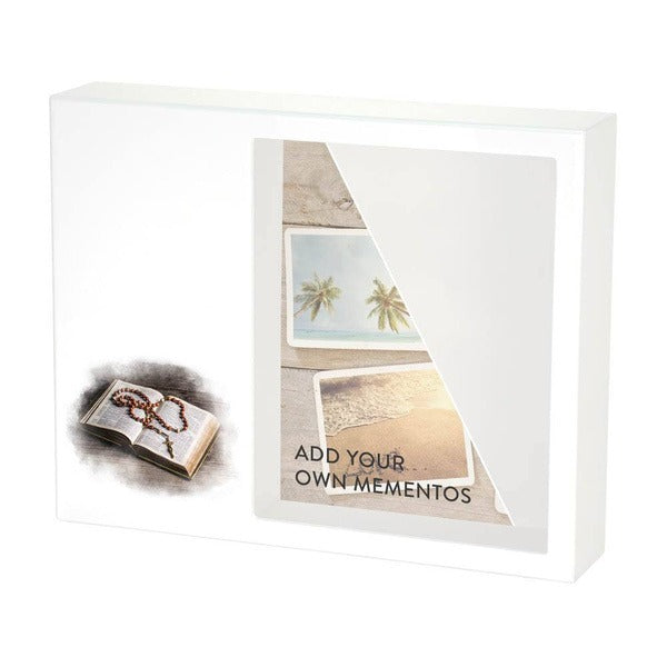 At Peace Memorials Shadowbox Remembrance Keepsake Bible & Rosary