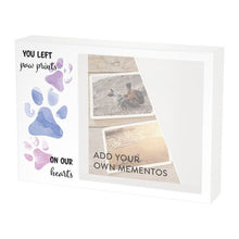 Load image into Gallery viewer, At Peace Memorials Shadowbox Remembrance Paw Prints Purple
