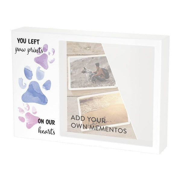 At Peace Memorials Shadowbox Remembrance Paw Prints Purple
