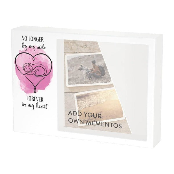 At Peace Memorials Shadowbox Remembrance Forever Cat Pink