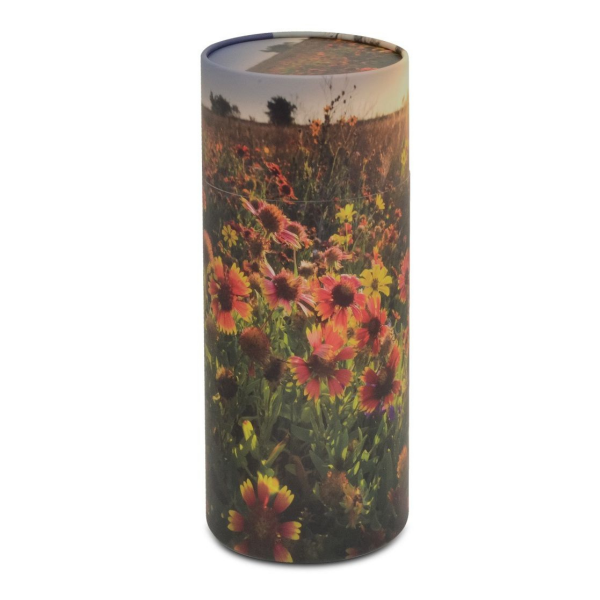 Biodegradable Flowers Cylinder Scattering Tube Funeral Cremation Urn for Ashes