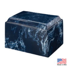 Load image into Gallery viewer, Large/Adult 225 Cubic Inches Guardian Navy Stone Funeral Cremation Urn for Ashes
