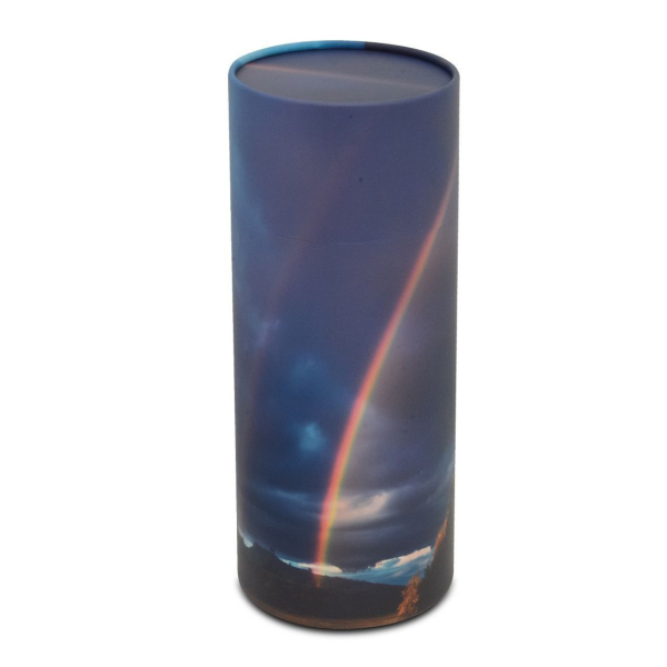 Biodegradable Rainbow Cylinder Scattering Tube Funeral Cremation Urn for Ashes