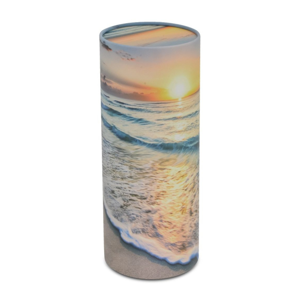 Biodegradable Sunset Cylinder Scattering Tube Funeral Cremation Urn for Ashes