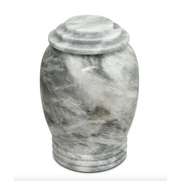 Large/Adult 220 Cubic Inches Vigil Gray Stone Funeral Cremation Urn for Ashes