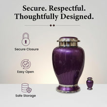 Load image into Gallery viewer, At Peace Memorials Hotep Dark Purple Urn for Ashes SET
