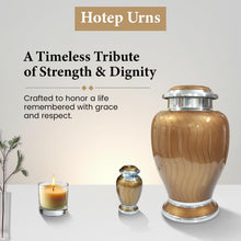 Load image into Gallery viewer, At Peace Memorials Hotep Gold Urn for Ashes SET
