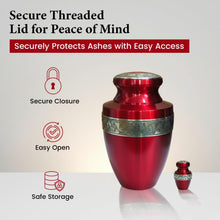 Load image into Gallery viewer, At Peace Memorials Tranquility Red Keepsake Urn for Ashes
