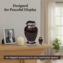 Load image into Gallery viewer, At Peace Memorials Hotep Brown Keepsake Urn for Ashes
