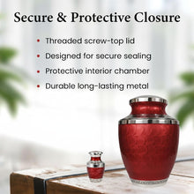 Load image into Gallery viewer, At Peace Memorials Cordoba Red Urn for Ashes SET
