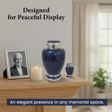 Load image into Gallery viewer, At Peace Memorials Hotep Navy Blue Keepsake Urn for Ashes
