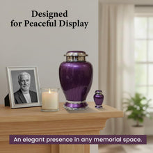 Load image into Gallery viewer, At Peace Memorials Hotep Dark Purple Urn for Ashes SET
