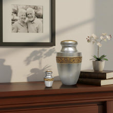 Load image into Gallery viewer, At Peace Memorials Tranquility Silver Adult Urn for Ashes
