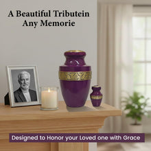 Load image into Gallery viewer, At Peace Memorials Tranquility Dark Purple Adult Urn for Ashes

