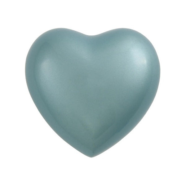 Heart Keepsake Brass Green Funeral Cremation Urn for Ashes, 3 Cubic Inches