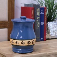 Load image into Gallery viewer, At Peace Memorials Blue Paw Print Extra Small Pet Urn
