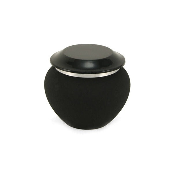 Small/Keepsake Black Pagoda Aluminum Funeral Cremation Urn, 25 Cubic Inches