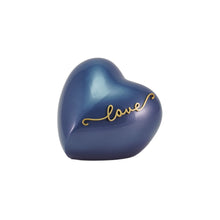 Load image into Gallery viewer, At Peace Memorials Extra Small Urn 50 Cubic Inches Adoring Heart Indigo Cremation Urn
