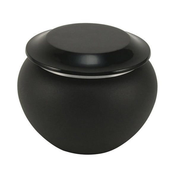Small/Keepsake Black Pagoda Aluminum Funeral Cremation Urn, 70 Cubic Inches