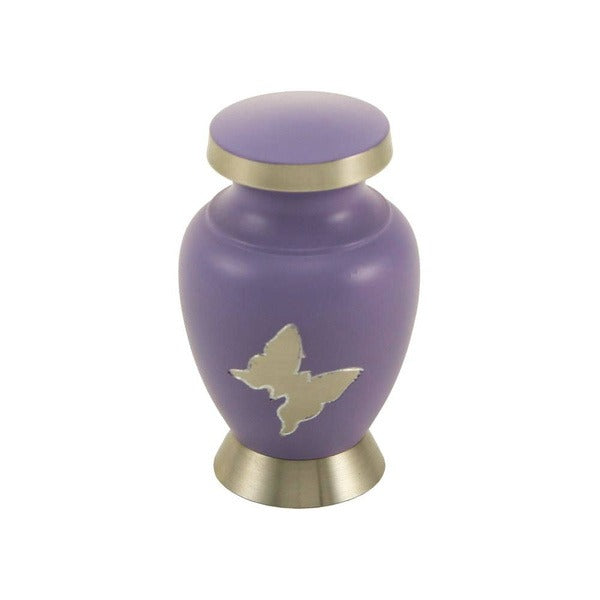 At Peace Memorials Butterfly Mini Keepsake w/ Velvet Bag Cremation Urn, 5 Cubic Inches