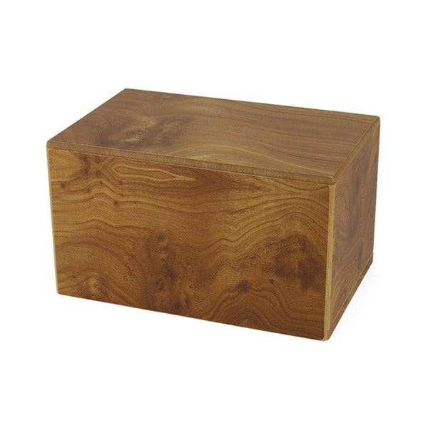 Large Natural Box Funeral Cremation Urn for Ashes, 125 Cubic Inches