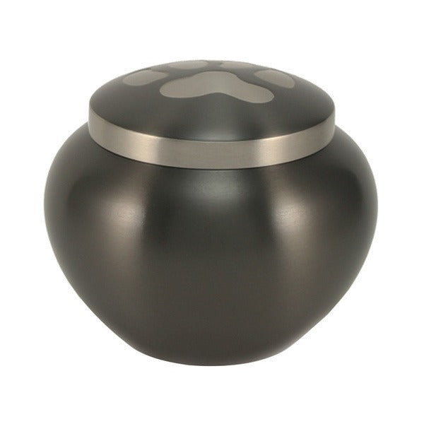Small/Keepsake Slate/Pewter Brass Quest Cremation Urn, 70 cubic inches