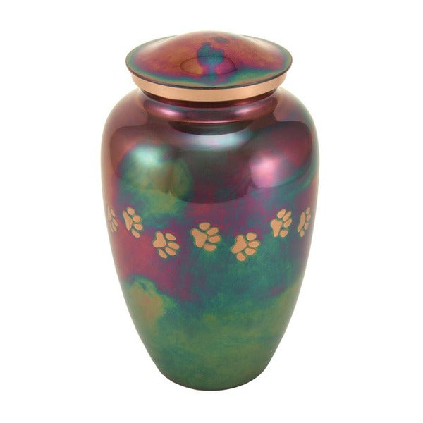 At Peace Memorials Classic Paws Raku Large Pet or Family Pet Urn
