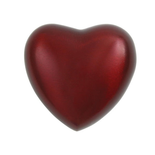 Heart Keepsake Brass Crimson Funeral Cremation Urn for Ashes, 3 Cubic Inches