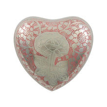 Load image into Gallery viewer, New, Solid Brass Rose Heart Keepsake Funeral Cremation Urn, 3 Cubic Inches
