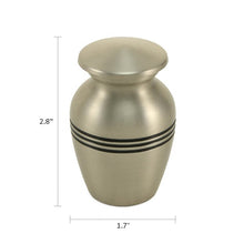 Load image into Gallery viewer, Solid Brass Classic Pewter Color Keepsake/Small Funeral Cremation Urn,5 Cubic In
