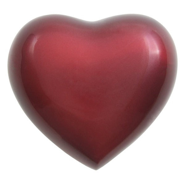 Small/Keepsake Red Brass Arielle Heart Cremation Urn, 20 cubic inches
